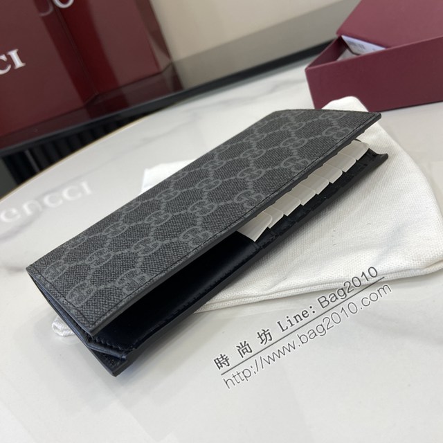 Gucci專櫃古馳最新款Emblem系列經典圖案錢包男士長錢夾 jh2701型號：821213